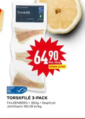 Willys Falkenberg seafood torskfilé erbjuda