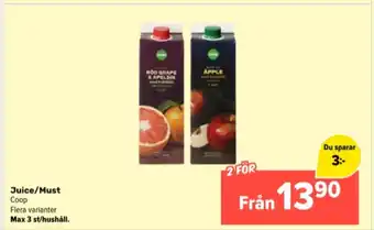 Coop Extra Coop juice erbjuda
