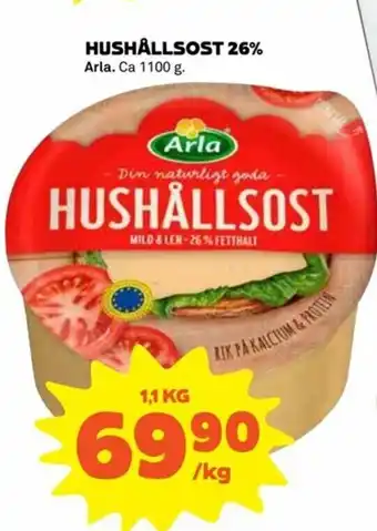 Coop Extra Arla Hushållsost 26% 1,1kg erbjuda