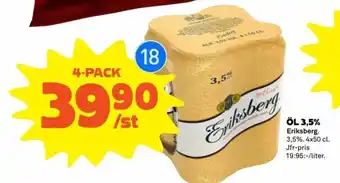 Eriksberg Öl 3,5% 4x50cl