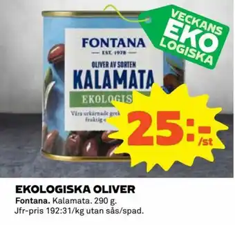 Coop Fontana Ekologiska Oliver 290g erbjuda