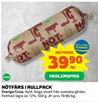 Coop Nötfärs I Rullpack 500g