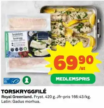 Coop Royal Greenland Torskryggfilé 420g erbjuda
