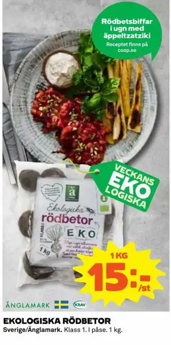Coop Änglamark Ekologiska Rödbetor 1kg erbjuda
