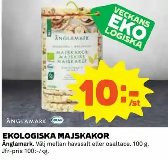 Coop Änglamark Ekologiska Majskakor 100g erbjuda