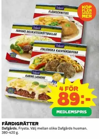 Coop Dafgårds Färdigrätter 380-420g erbjuda
