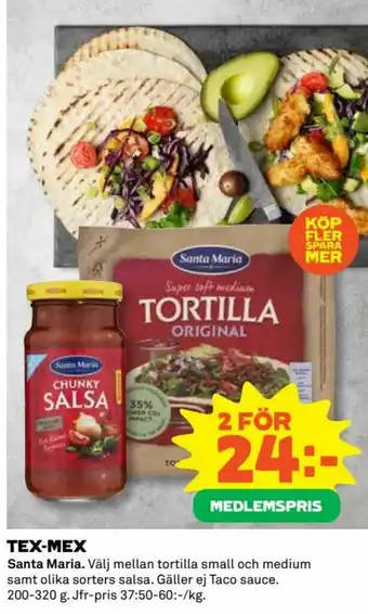 Coop Santa Maria Tex-Mex 200-320g erbjuda