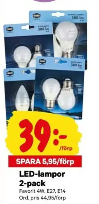 City Gross Favorit LED-lampor 2-pack erbjuda