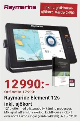 Erlandsons Brygga Raymarine Element 12s inkl. sjökort erbjuda