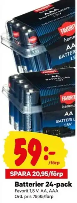 City Gross Favorit Batterier 24-pack AA, AAA erbjuda