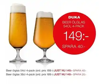 City Gross Beer Ölglas Duka 54cl 4-pack erbjuda