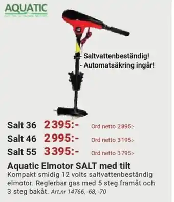 Erlandsons Brygga Aquatic Elmotor SALT med tilt erbjuda