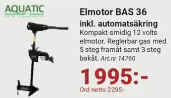 Elmotor BAS 36 inkl. automatsäkring