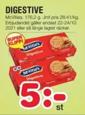 Nya Pulsen McVities Digestive 176,2 g erbjuda