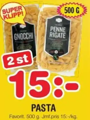 Nya Pulsen Favorit Pasta 500 g erbjuda