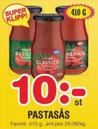 Nya Pulsen Favorit Pastasås 410 g erbjuda