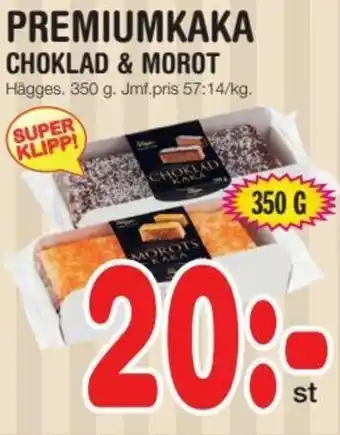 Hägges Premiumkaka Choklad & Morot 350 g