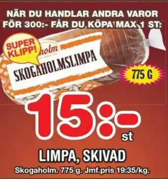 Nya Pulsen Skogaholm Limpa, Skivad 775 g erbjuda