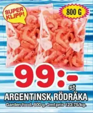 Nya Pulsen Garden Food Argentinsk Rödräkä 800 g erbjuda