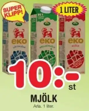 Nya Pulsen Arla Mjölk 1 liter erbjuda