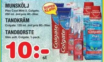 Nya Pulsen Plax Cool Mint 2 Colgate Munskölj 250 ml erbjuda