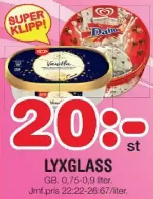 Nya Pulsen Lyxglass GB. 0,75-0,9 liter erbjuda