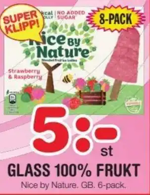 Nya Pulsen Nice by Nature Glass 100% Frukt 8-pack erbjuda