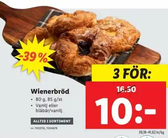 Lidl Wienerbröd 80 g, 85 g/st erbjuda