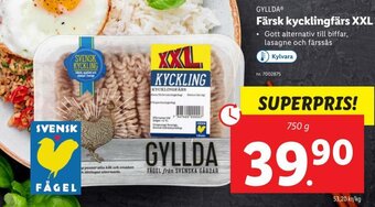 Lidl Gyllda Färsk Kycklingfärs XXL 750 g erbjuda