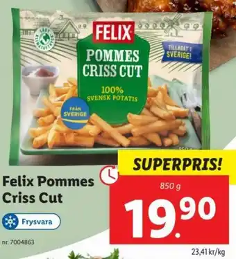 Lidl Felix Pommes Criss Cut 850 g erbjuda