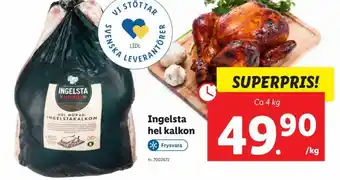 Lidl Ingelsta hel kalkon 4 kg erbjuda