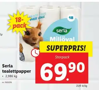 Lidl Serla toalettpapper 2,986 kg erbjuda