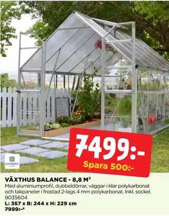 VÄXTHUS BALANCE - 8,8 M²