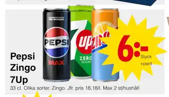 Matöppet Pepsi Zingo 7Up erbjuda