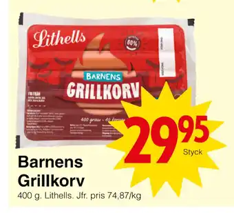 Matöppet Barnens Grillkorv erbjuda