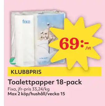 Hemköp Toalettpapper 18-pack erbjuda