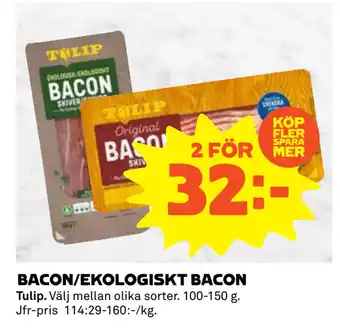 Coop Daglivs BACON/EKOLOGISKT BACON erbjuda