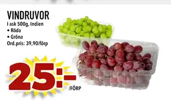 Din Mat VINDRUVOR erbjuda