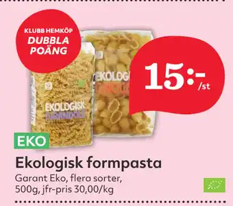 Hemköp Ekologisk formpasta erbjuda