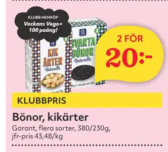 Hemköp Bönor, kikärter erbjuda