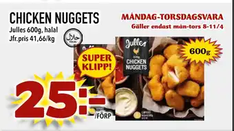 Nya Pulsen CHICKEN NUGGETS erbjuda