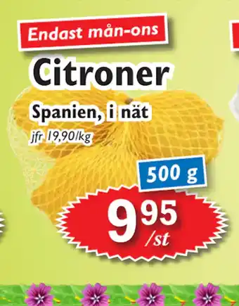 T-jarlen Citroner erbjuda