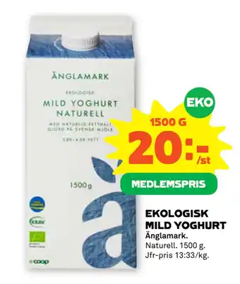 Stora Coop EKOLOGISK MILD YOGHURT erbjuda