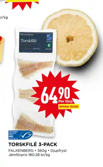 Willys TORSKFILÉ 3-PACK erbjuda