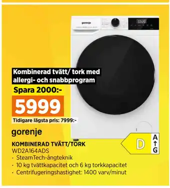Power KOMBINERAD TVÄTT/TORK erbjuda