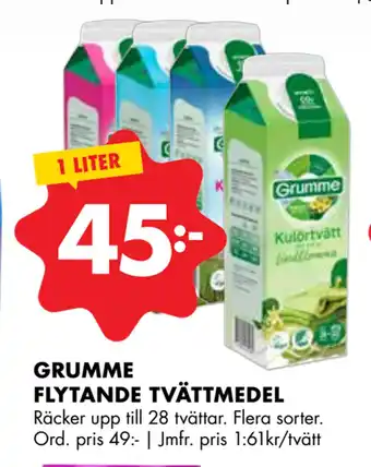 ÖoB GRUMME FLYTANDE TVÄTTMEDEL erbjuda