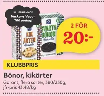Hemköp Bönor, kikärter erbjuda