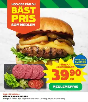 Coop Coop hamburgare erbjuda