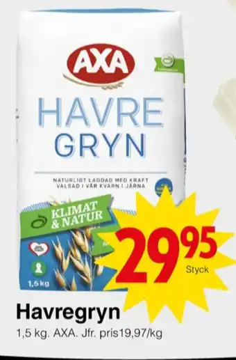 Matöppet Axa havregryn erbjuda