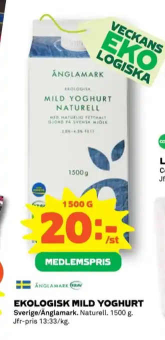 Coop Änglamark yoghurt erbjuda